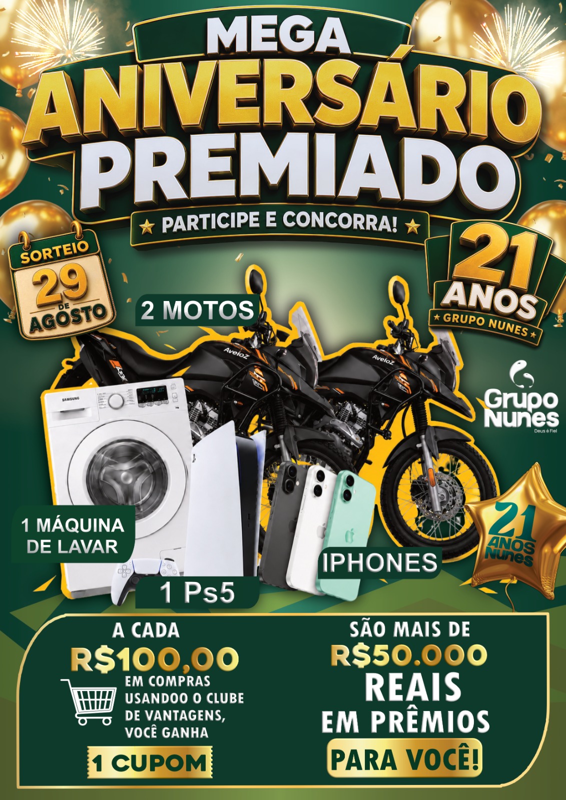 Cartaz Mega Aniversário Premiado